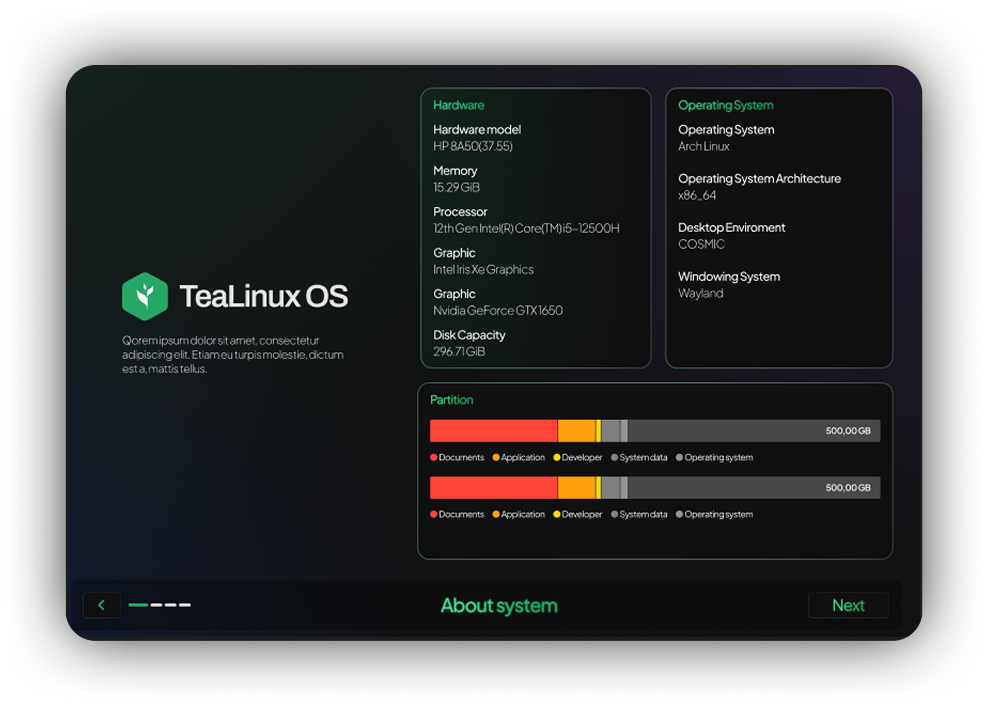TeaLinux Installer Preview