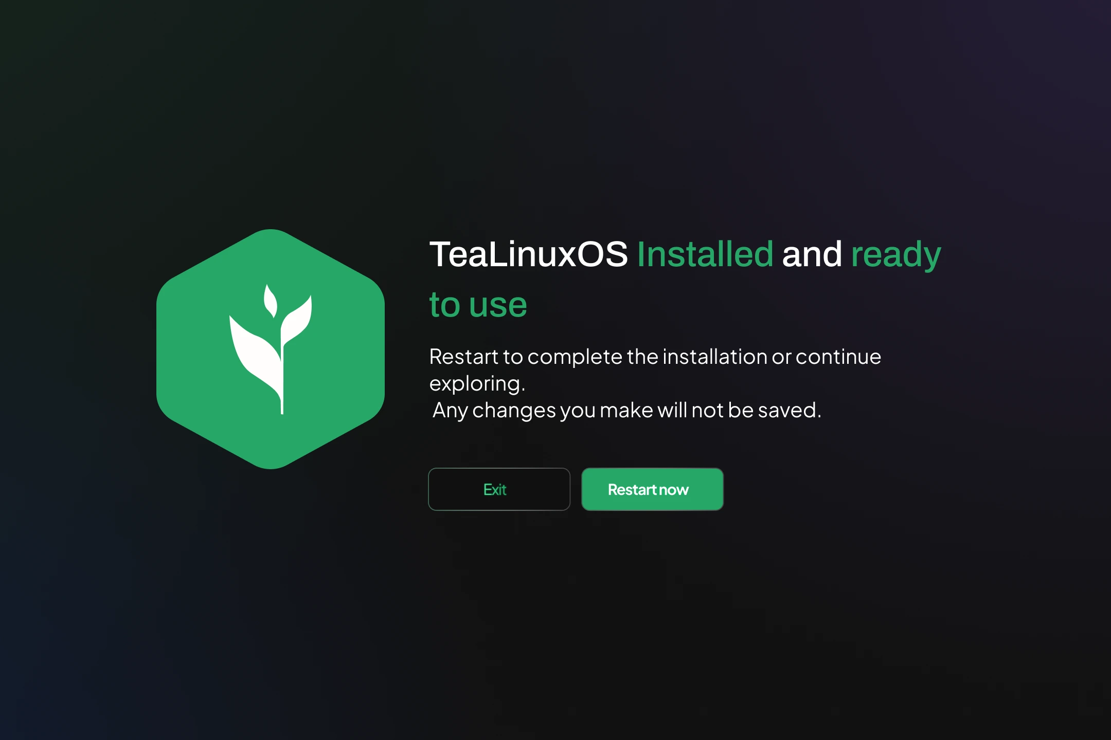 Installation Summary Screen