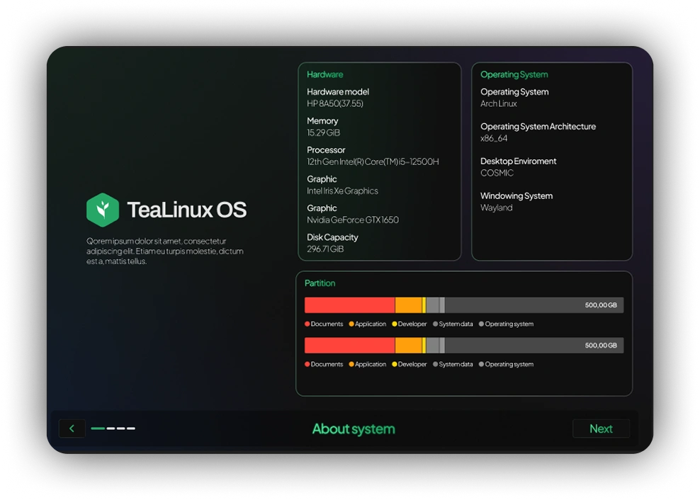 TeaLinux Installer Preview
