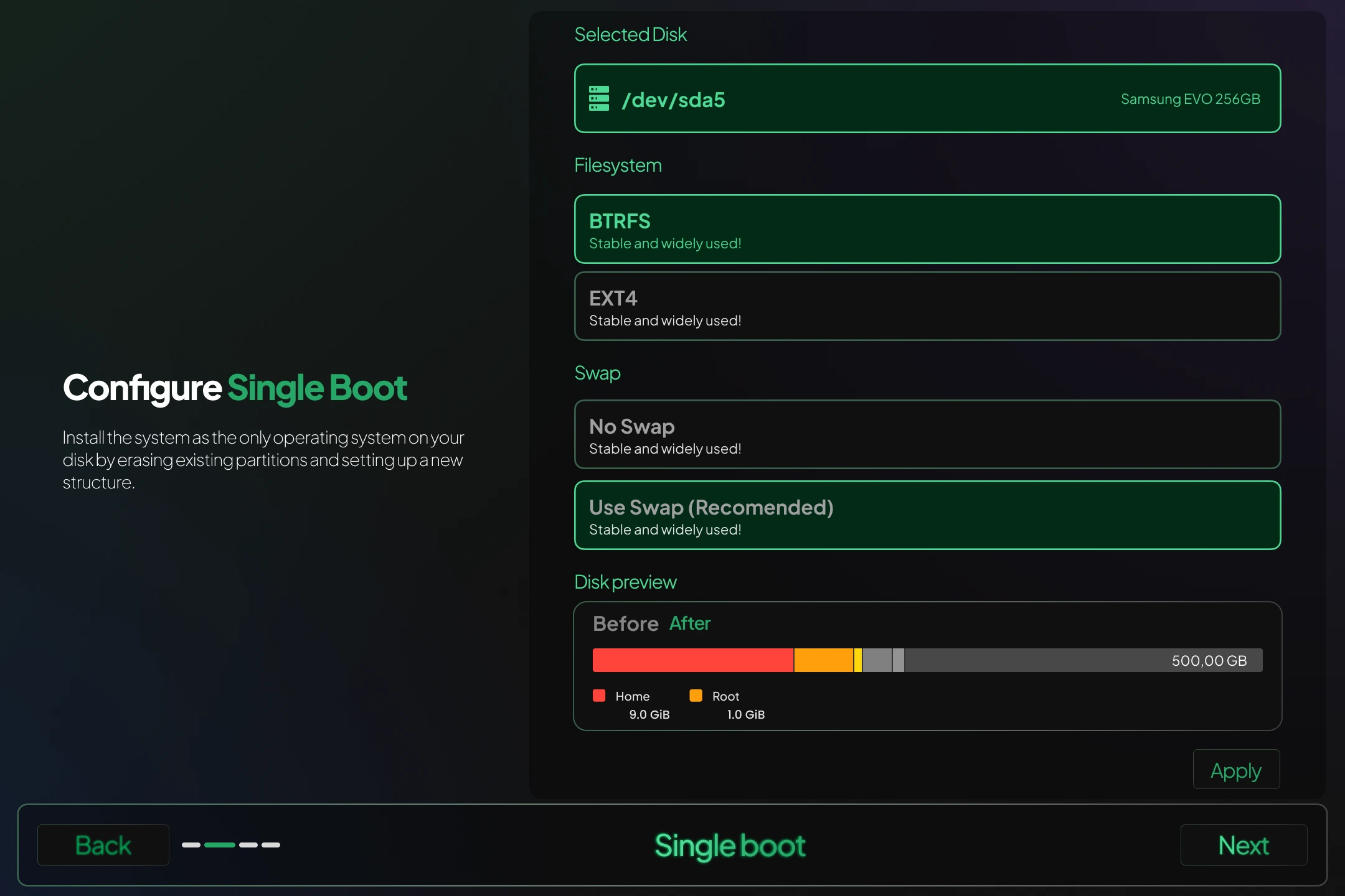 Installation Type Selection